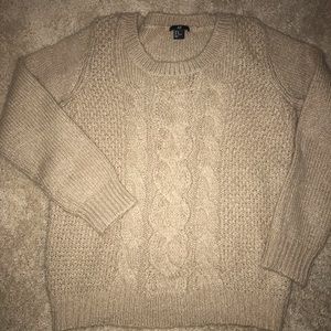 H&M Wool/Mohair Cream Cable Knit Sweater - M